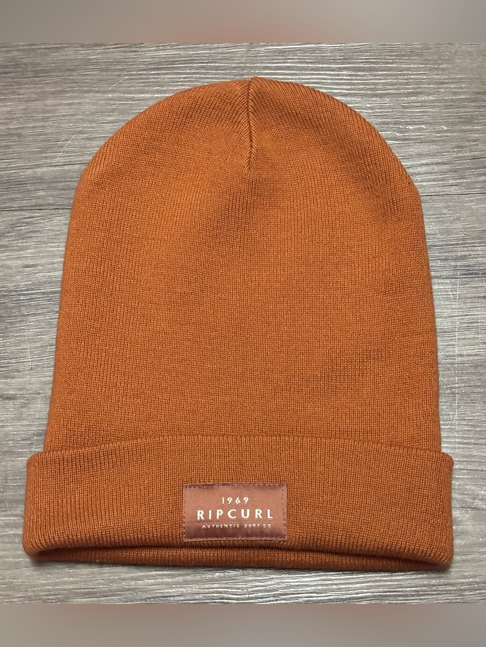 Rip Curl 1969 Cuffed Knit Beanie Rust Orange NWOT